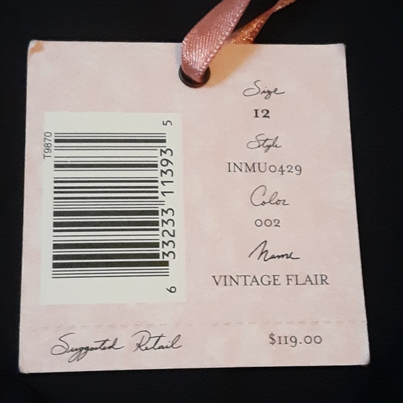 INTUITIONS  BLACK SHEER FLORAL OVERLAY SKIRT, SIZE 12 - Picture 8 of 8